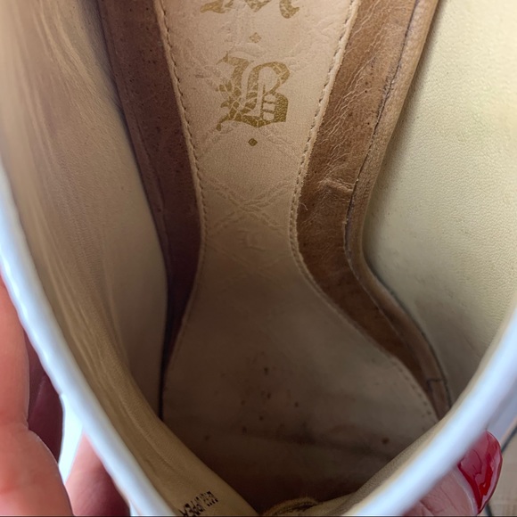 L.A.M.B. Peep Toe Lace Up Stiletto Booties Brown 8 - Picture 2 of 10